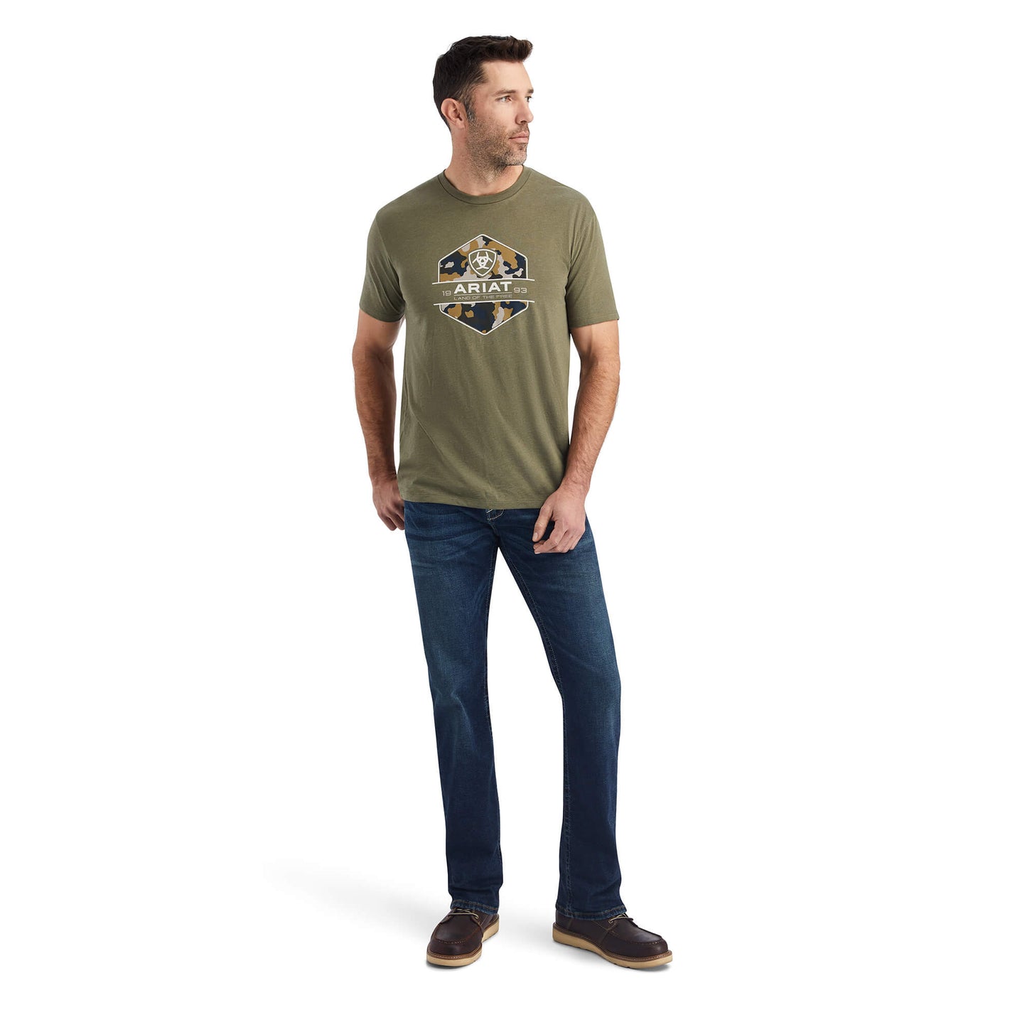 Ariat Men's Camo Badge T-Shirt Military Heather