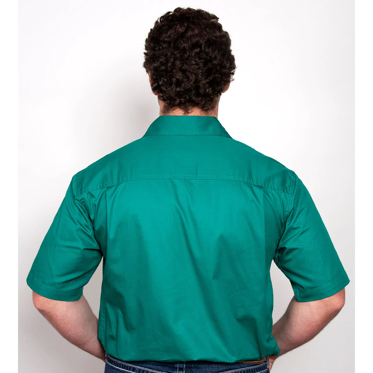 Just Country Men's Adam 1/2 Button Short Sleeve Dark Green