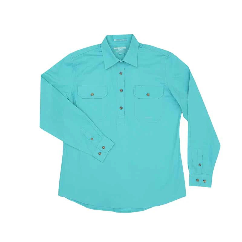 Just Country Women's Jahna 1/2 Button Turquoise