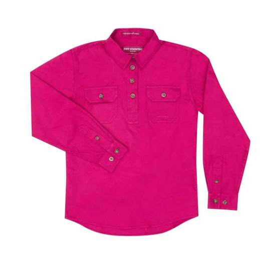 Just Country Girls Kenzie 1/2 Button Magenta