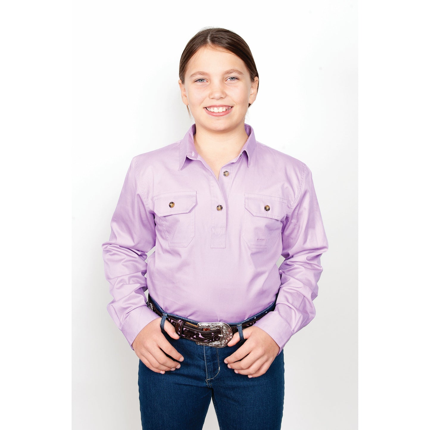 Just Country Girls Kenzie 1/2 Button Orchid