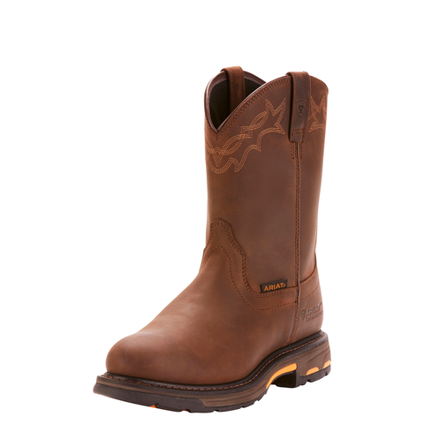 Ariat Men's Workhog Pull-On H20 Oily Distressed Brown