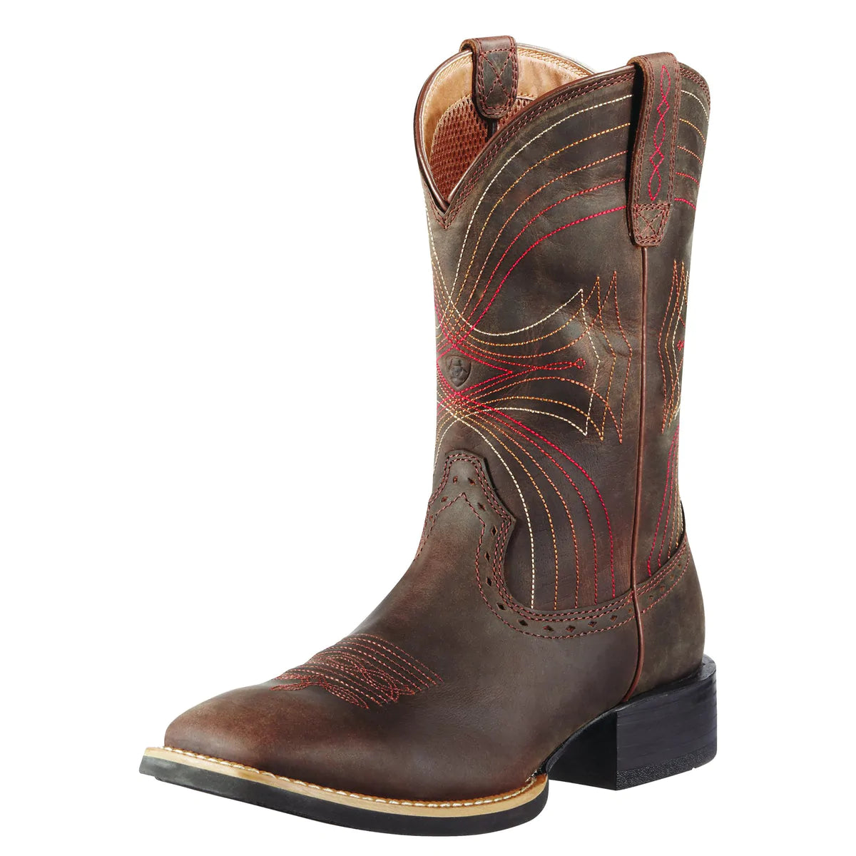 Ariat men’s sport wide square toe western boots distressed brown leather Australia