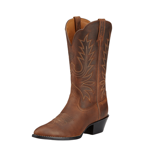 Ariat Women’s Western R Toe Boots – Distressed Brown - Billy Goats Country Outfitters