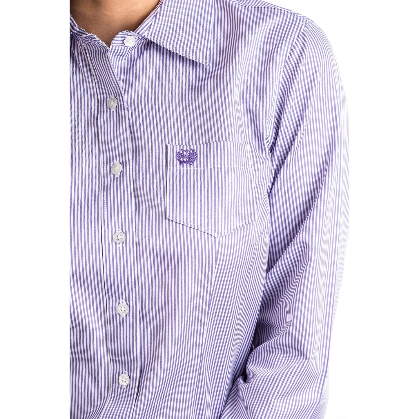 Cinch Women's Tencel Purple Micro Stripe Button-Up Shirt